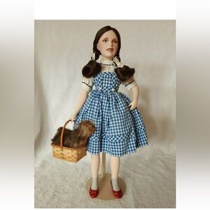 NWT Vintage Dorothy Wizard Of Oz Doll Franklin Mint Heirloom w Toto Original Box